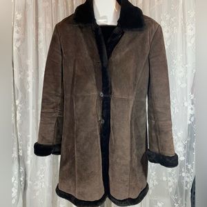 Marvin Richards brown suede and faux fur women’s coat
